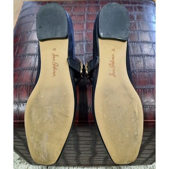 Sam Edelman Michaela Mary Jane Black Leather Flats Gold Buckle Size 8.5 XLNT - Picture 11 of 11